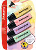 Textmarker - STABILO BOSS ORIGINAL Pastel - 4er Pack - pudriges Gelb, rosiges Rouge,