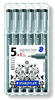 STAEDTLER Fineliner pigment liner, schwarz, Set mit 6 Linienbreiten, Promotion 4 + 2