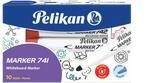 Pelikan 817998 Whiteboard-Marker 741 mit Runddocht, rot, 10 St&uuml;ck in Faltschachtel