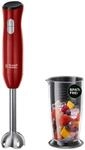 Russell Hobbs Stabmixer, Rot, 500 Watt, Mixbecher 700 ml, Zerkleinerer | P&uuml;rierstab