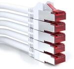 deleyCON 0,25m CAT6 Patchkabel RJ45 S/FTP PIMF, 5 St&uuml;ck - Wei&szlig;