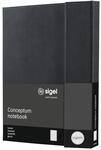 SIGEL CO161 Premium Notizbuch A5 kariert schwarz, Hardcover, 194 nummerierte Seiten,