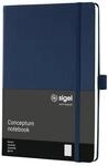 SIGEL CO656 Premium Notizbuch A5 kariert blau, Hardcover, 194 nummerierte Seiten,