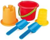 Hape 5-in-1 Strandset Sandspielzeug - mit 2 Schaufeln, Eimer, Sieb und F&ouml;rmchen,