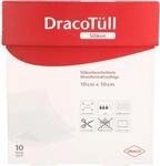 DRACOT&Uuml;LL Silik.10x10cm silikonbesch.Wundkont.Aufl 10 St