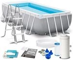 INTEX "PrismFrame" Pool rechteckig Aufstellpool Komplettset (400 x 200 x 100 cm)
