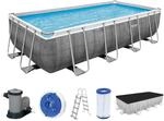 Bestway Power Steel Frame Pool Komplett-Set mit Filterpumpe 549 x 274 x 122 cm,