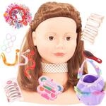 G&ouml;tz 1192053 Schminkkopf - Frisierkopf mit braunen Haaren, braunen Augen &ndash; 28 cm