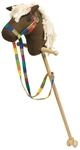 goki RA200 - Steckenpferd Jumper aus Holz und Baumwolle, Griffe und Rollen aus Holz,
