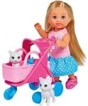 Simba 105733348 - Evi Love Cat Buggy, mit Zwei Katzen im Katzenbuggy, herausnehmbare