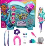 Barbie HBG41 - Color Reveal Balloon Haarwechsel Puppe, Glitzerviolett Spielset mit 25