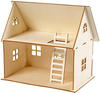 Puppenhaus zum Zusammenbauen, H 25 cm, Größe 18x27 cm, Sperrholz, 1Stck., Stärke: