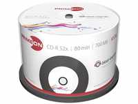 Primeon CD-R 80Min/700MB/52x Cakebox (50 Disc), Black-Vinyl-disc Surface, Inkjet