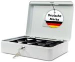 MAUL Geldkassette wei&szlig; mit M&uuml;nzeinsatz Schloss und 2 Schl&uuml;sseln