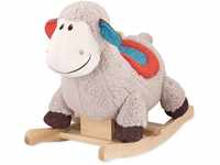 B. toys Schaukelpferd Schaf beige aus weichem Plüsch und hochwertigem Holz,