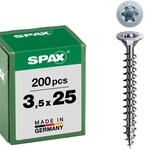SPAX Universalschraube, 3,5 x 25 mm, 200 St&uuml;ck, T-STAR plus, Senkkopf,...