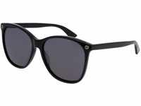 Gucci Damen GG0024S 001 Sonnenbrille, Schwarz (Black/Grey), 58