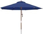 anndora Sonnenschirm Gartenschirm 3,5 m rund UV Schutz + Winddach - Blau