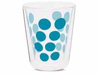 Zak Designs 1783-C420 Dot Dot Doppelwand Glas 20 cl, aqua blau