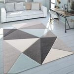 Paco Home Designer Teppich Moderner Konturenschnitt Trendige Dreiecke Pastell Grau
