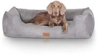 Knuffelwuff Hundebett Dreamline aus Velours XXL 120 x 85cm Grau - abnehmbarer...