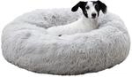 Kerbl Pet rundes Kuschelbett Fluffy | Hellgrau, &Oslash; 60 cm, H&ouml;he 18 cm, weiches