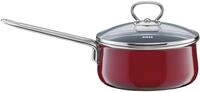 Riess, 0730-008, Stielkasserolle mit Glasdeckel &Oslash; 16cm, ROSSO, Emaille, Vol....