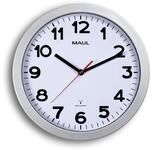 MAUL Funk Wanduhr silber MAULstep &Oslash; 30 cm analog leise mit Batterie |...