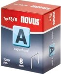 Novus Feindrahtklammern 8 mm "superhart", Sparverpackung, 5000 Tacker-Klammern...