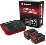 Einhell Original Starter Kit PXC 2X 4,0 Ah & Twincharger 3A | 18 V | 900 W | 2...
