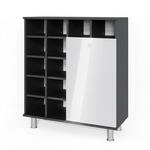 Vicco Badschrank Fynn, Wei&szlig; Hochglanz, 78.4 x 91.6 cm, mit K&ouml;rben zur organisierten