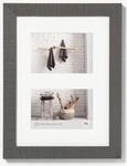 walther design Bilderrahmen grau 2X 10x15 cm Galerie mit Passepartout, Home