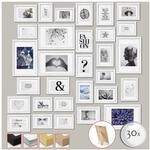 bomoe 30er Bilderrahmen Set Fotorahmen Collage aus Holz mit Passepartout