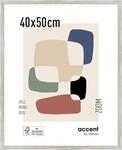 accent by nielsen Bilderrahmen, 40 x 50 cm, Holz, Silber, Posterrahmen zum Aufh&auml;ngen