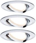 Paulmann 93452 Einbauleuchte LED Coin Nova rund 6,5W Chrom 3er-Set schwenkbar...