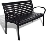 vidaXL Gartenbank 125 cm Stahl und WPC Schwarz