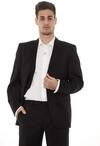 Benvenuto Black - Modern Fit - Herren Baukasten Sakko aus Super 110'S...