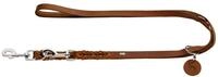 HUNTER verstellbare F&uuml;hrleine SOLID EDUCATION, Farbe: cognac, Leder, geflochten,