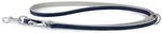 Das Lederband Hunde F&uuml;hrleine Amsterdam Navy/Grey 200 cm / 14 mm, Blau/Grau