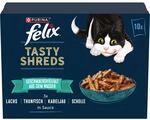 FELIX Tasty Shreds in Sauce, Geschmacksvielfalt, 60er Pack (6 x 10 x 80g) 