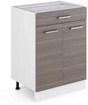 Vicco K&uuml;chenunterschrank R-Line, Edelgrau, 60 cm