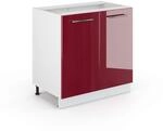 Vicco Sp&uuml;lenunterschrank Fame-Line, Bordeaux Hochglanz, 80 cm mit Regal, ohne