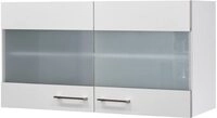 Smart M&ouml;bel Glash&auml;ngeschrank K&uuml;che - 100 cm breit - Wei&szlig; &ndash; Nawa