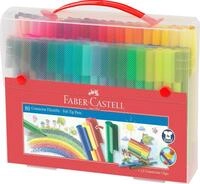 FABER-CASTELL - Filzstifte Set Connector Koffer, 91-teilig | 80 Filzstifte und 12