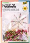 folia 12540 - Bastelset f&uuml;r 5 Perlensterne Classic, rot / gold / gr&uuml;n, 340 teilig -