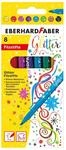 Eberhard Faber 551008 - Glitzer Filzstifte Set, 8 Malstifte mit d&uuml;nner Spitze im