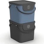 Rotho Albula M&uuml;lleimer K&uuml;che 2er-Set 40 L M&uuml;lltrennsystem Anthrazit Blau 