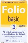 Folio 2 basic jodfrei Nahrungserg&auml;nzung &ndash; 90 Mini-Tabletten &ndash; Fols&auml;ure...