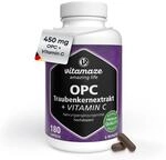 OPC Traubenkernextrakt Kapseln, zertifiziert, hochdosiert: 450 mg reines OPC, 180