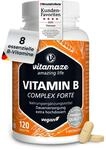 Vitamin B-Komplex extra hochdosiert, 120 vegane Tabletten f&uuml;r 4 Monate, Alle